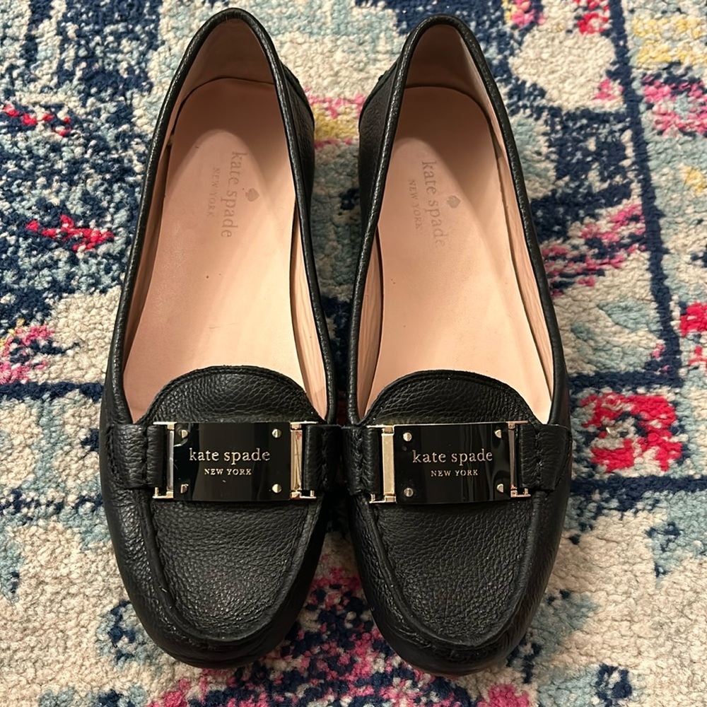 Kate Spade “Cheshire” Leather Loafers blazer blue dark navy